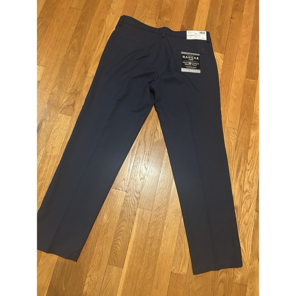HAGGAR Mens 34x30 Blue  Golf Performance Dress‎ Pant Stretch Straight Flex - Picture 5 of 9